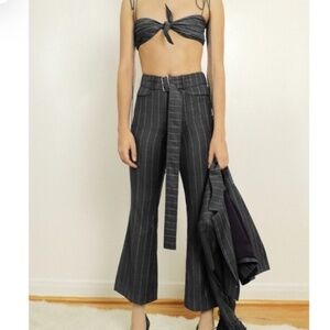 Orseund Iris wool stripe flare pants
